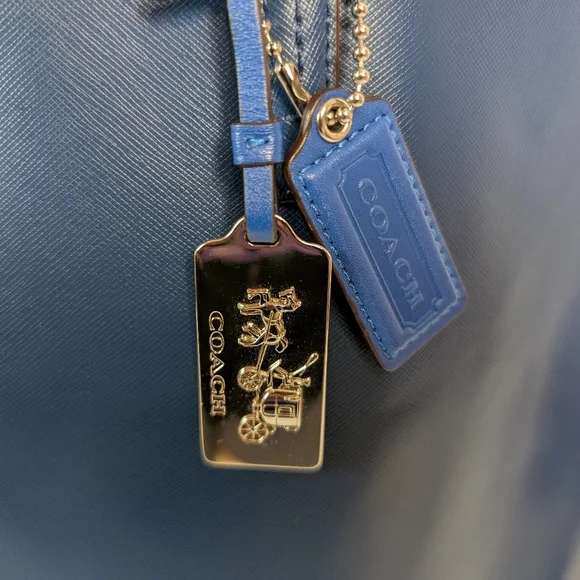 Coach Blue Large City Tote Bag With 2 Hang Tags - Picture 4 of 15